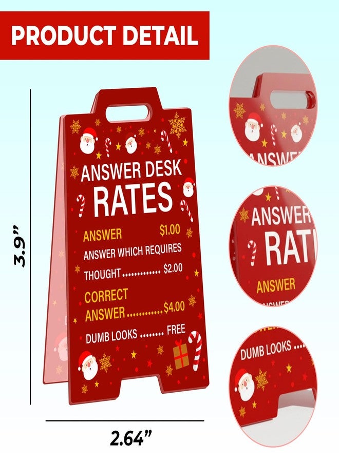 Musemory Christmas Table Decor, Boss Day Gifts decorations Funny Office Gag Gifts for Coworker Answer Desk Rates Desk Sign for Women Men (Red) - Image 2